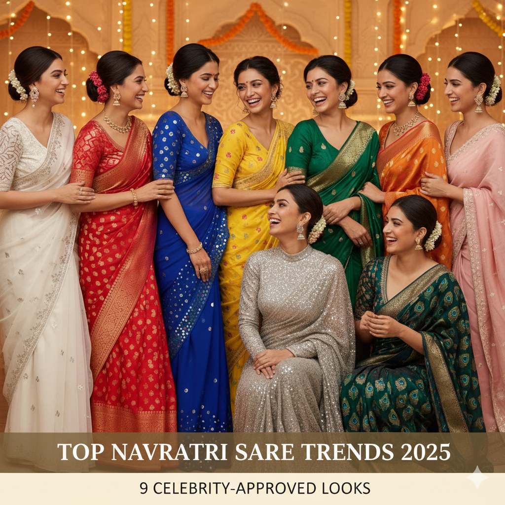 Top Navratri Saree Trends 2025- Celebrity Approved Outfits According to the Significance of the Day and Colour